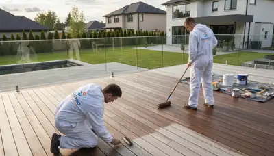 Hartford, CT deck painting service by Hartford Paint Pros for durable exterior wood protection