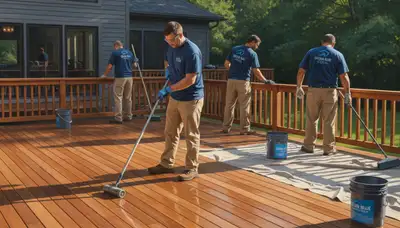 Hartford, CT deck sealing service by Hartford Paint Pros protects wood from weather damage
