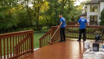Hartford, CT deck staining by Hartford Paint Pros to protect wood and enhance grain